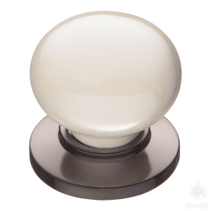 3005-70-L PEARL Ручка кнопка керамика с металлом, перламутровый/графит