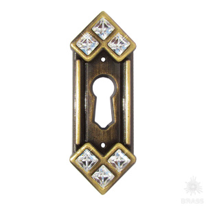 15.608.10.SWA.04 Ключевина декоративная со Swarovski, старая бронза