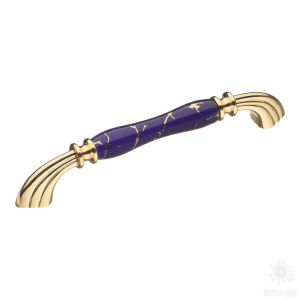 1905-60-160-COBALT 449 GOLD Ручка скоба керамика с металлом, орнамент/глянц. золото 160 мм