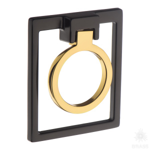 4622 0074 AL6-GL Ручка кольцо, чёрный/глянцевое золото 16 мм