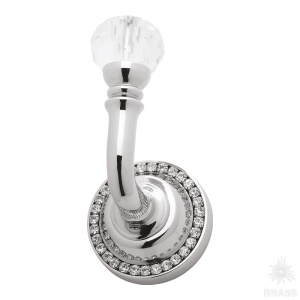 1471-005L Крючок однорожковый с кристаллами Swarovski, глянцевый хром