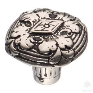 15.908.35.27 Ручка кнопка, античное глянцевое серебро