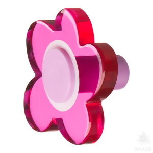 698MGX Ручка кнопка детская коллекция, выполненная в форме цветка с пятью лепестками, малиновый
