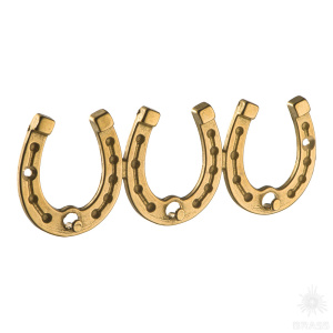 14623-B Вешалка на 3 крючка "Подкова лошади", латунь