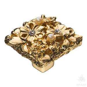 20.35 MO19 Ручка кнопка"Petit Bouquet", глянцевое золото 24K