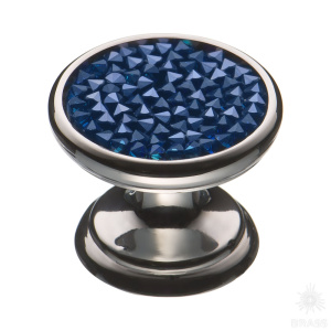 07150-515 Ручка кнопка c кристаллами Swarovski, глянцевый хром