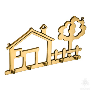 00660 Вешалка для одежды "Дом", латунь