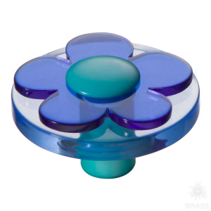 679AZ Ручка кнопка, цветок синий