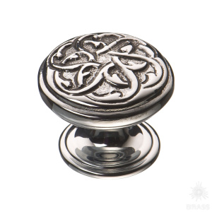 07120-055 Ручка кнопка, глянцевый хром с чёрной патиной