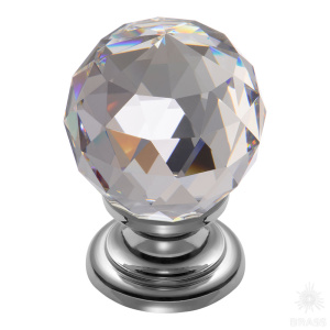 9992-400 Ручка кнопка с кристаллом, глянцевый хром