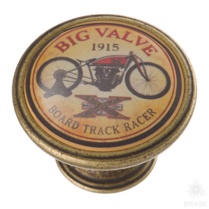 550BR09 Ручка кнопка, американская дорога — мотороллер, старая бронза