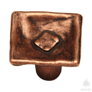 1560.0025.005 Ручка кнопка квадратная современная классика, старая медь