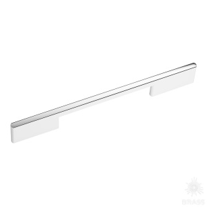 8570 0160 AL7-CR Ручка скоба, белый/глянцевый хром 160 мм