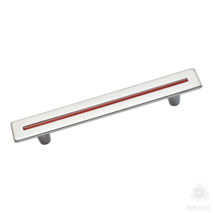 516RJ Ручка скоба, алюминий/красный 96 мм