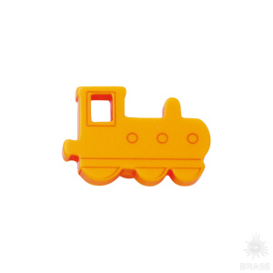 605AM Ручка кнопка детская, паровозик жёлтый