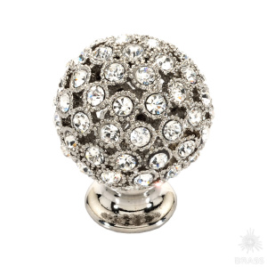 MOB 472 26 SWA 07 Ручка кнопка с кристаллами Swarovski, глянцевый хром