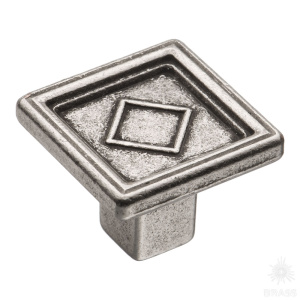 15.320.00.16 Ручка кнопка квадратная классика, старое серебро