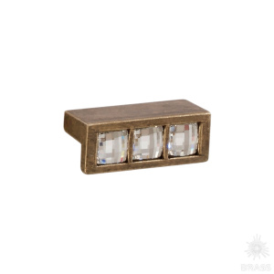 7165.0045.002 Ручка кнопка с кристаллами Swarovski, старая бронза 32 мм