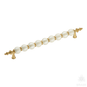 2095-61-192-PEARL Ручка скоба, матовое золото/перламутровый 192 мм