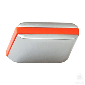 429025MP02PL09 Ручка кнопка, глянцевый хром/оранжевый