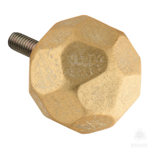 90107-АС Мзл Ручка мебельная %22Сфера%22 фацет 30, слоновая кость с патиной мраморное золото