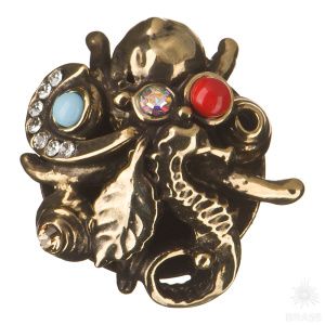 PV2122/L Ручка кнопка с кристаллами, латунь