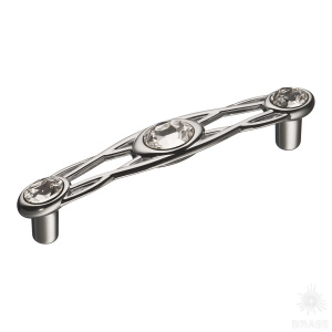 15.133.96.SWA.07 Ручка скоба с кристаллами Swarovski, глянцевый хром 96 мм