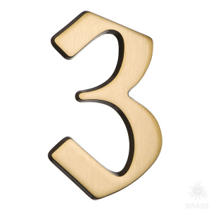 700500-0030379 Номер на дверь, цифра %223%22, латунь