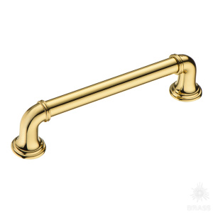 4680 0128 GL-GL Ручка скоба, глянцевое золото 128 мм