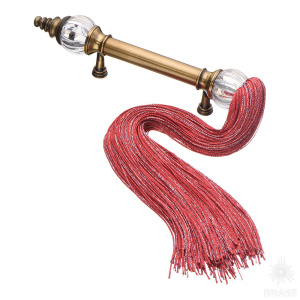 SULTAN-41-128-GLASS-RED Ручка скоба, античная бронза/красный 128 мм