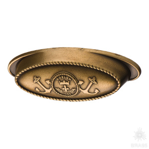 4568.0064.001 Ручка раковина, античная бронза 64 мм