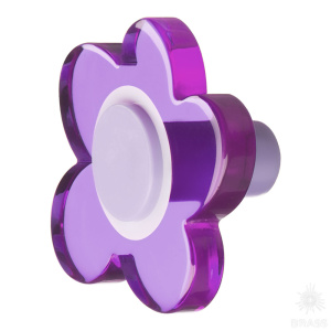 698MOX Ручка кнопка детская коллекция, выполненная в форме цветка с пятью лепестками, фиолетовый