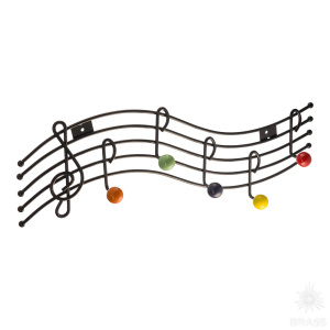 MELODY Вешалка детская, ноты, металл/фарфор