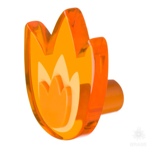 665NAX Ручка кнопка выполнена в форме тюльпана, оранжевый