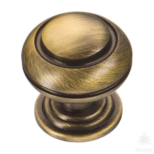 0712-013 Ручка кнопка, состаренная латунь