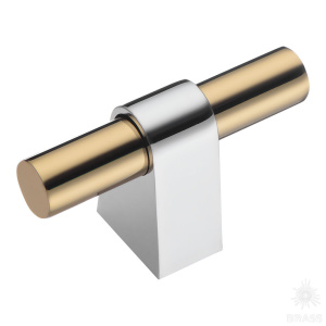 8966 0008 CR-GL Ручка кнопка, глянцеый хром/глянцевое золото