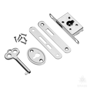 30.00.055-0 Замок для шкатулки врезной (комплект), сталь, цвет никель