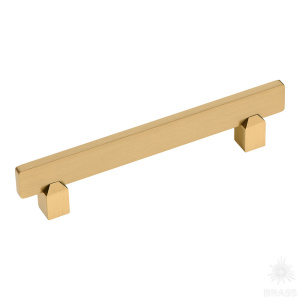 2554-011-128 Ручка скоба, сатинированная латунь 128 мм