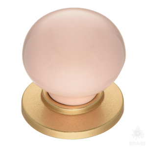 3005-61-PINK Ручка кнопка, матовое золото/розовый