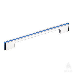 182160MP02PL12 Ручка скоба, глянцевый хром/синий 160 мм