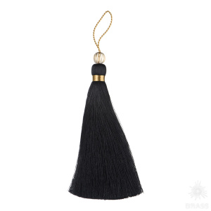 9878 Декоративная кисть цвет PF900 (Чёрный), отделка 3005, бусина тыква