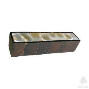 145A1 Ручка скоба, натуральный перламутр в обрамлении древесины кокосового дерева 64 мм