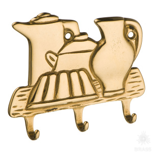 00081 Вешалка "Чайники", латунь