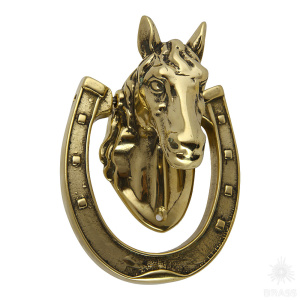 00273 Дверной молоток "Лошадь", латунь