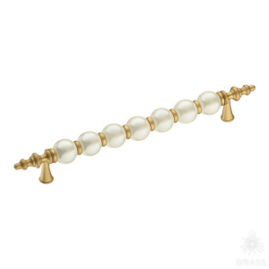 2095-61-160-PEARL Ручка скоба, матовое золото/перламутровый 160 мм