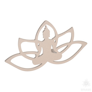 KKP-1020-B76-Soft Ручка скоба "Будда на лотосе", кремовый 32 мм