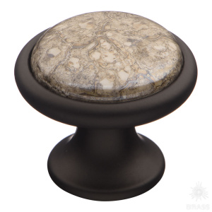 3008-85-L GREY Ручка кнопка керамика с металлом, паутинка/чёрный