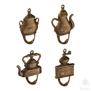 130087 Крючки для кухни (4 шт. в комплекте), античная латунь