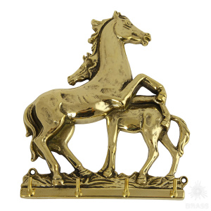 01088 Вешалка для одежды "2 Лошади", латунь