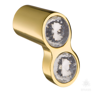 92-Gold Ручка кнопка с кристаллами, глянцевое золото